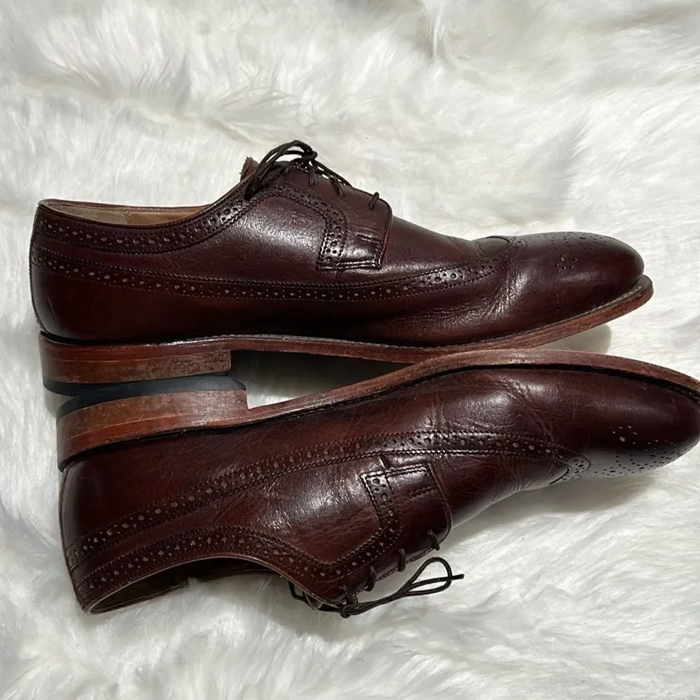 Johnston Murphy‎ Tyndall Brown Leather Wingtip Derby Shoes Size 13.   B81